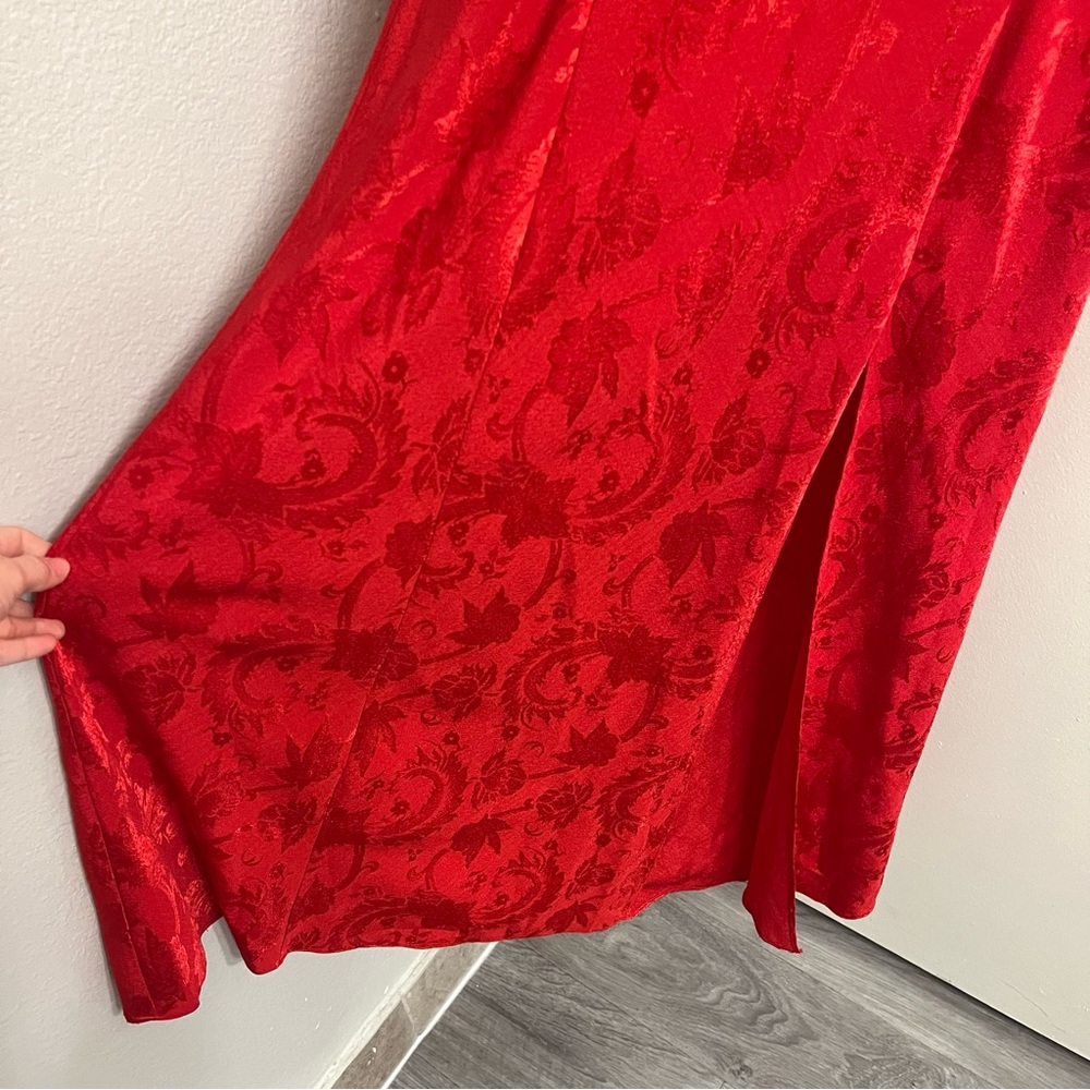 Victoria’s Secret Vintage Gold Label Red Satin Mesh Dress Size Medium - Picture 4 of 9